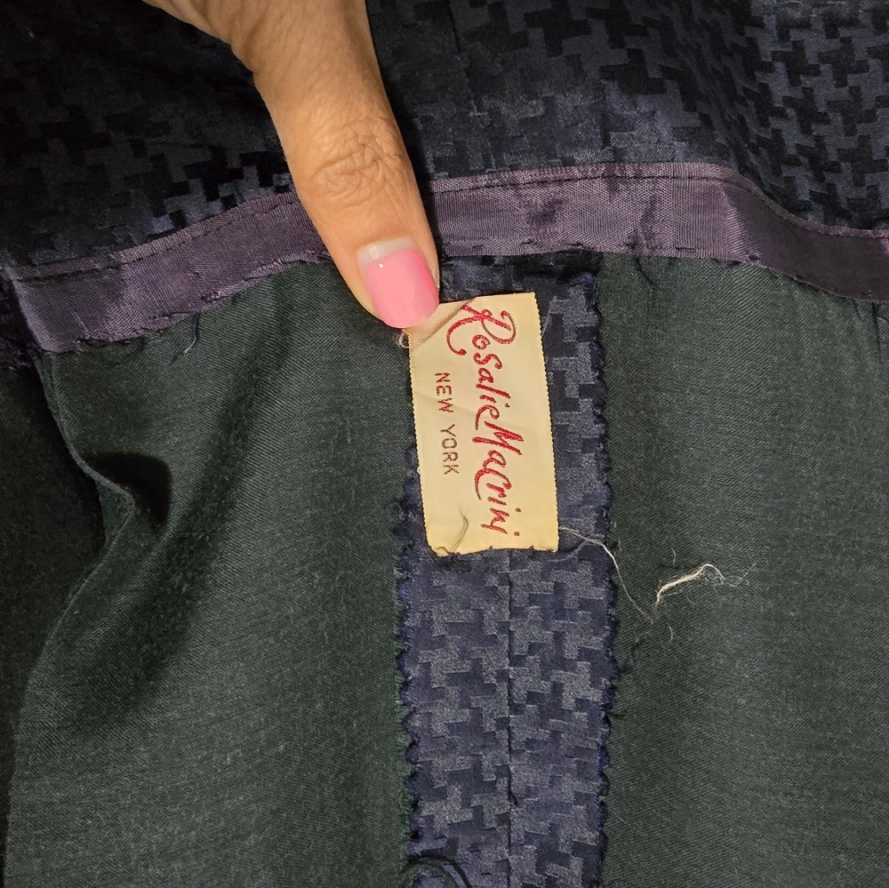1950s Vintage Rosalie Macrini Navy Cocktail Dress – Fit & Flare – Designer Eveni - Picture 8 of 10